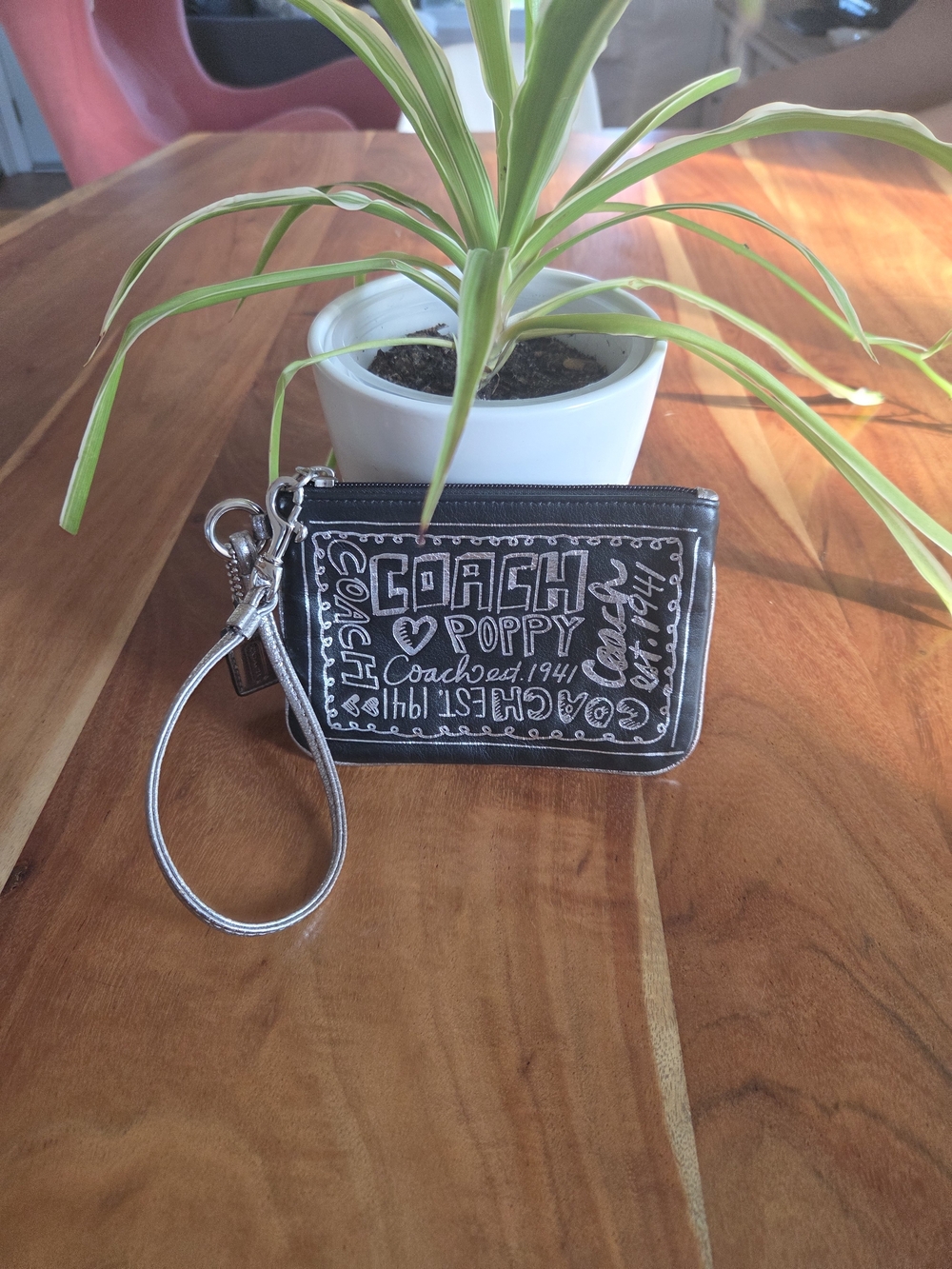COACH Poppy Black Wristlet Wallet